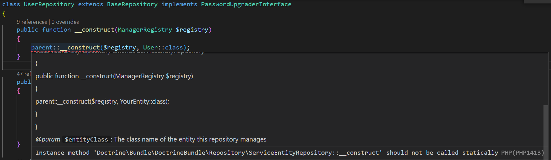 parent::__construct is not static - PHP Tools Community Forum | DEVSENSE