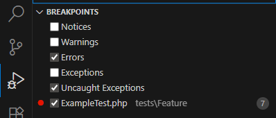 {break on exception}