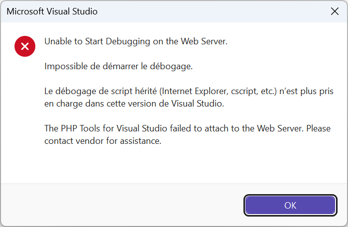 Unable to Start Debugging on the Web Server - PHP Tools Community Forum ...